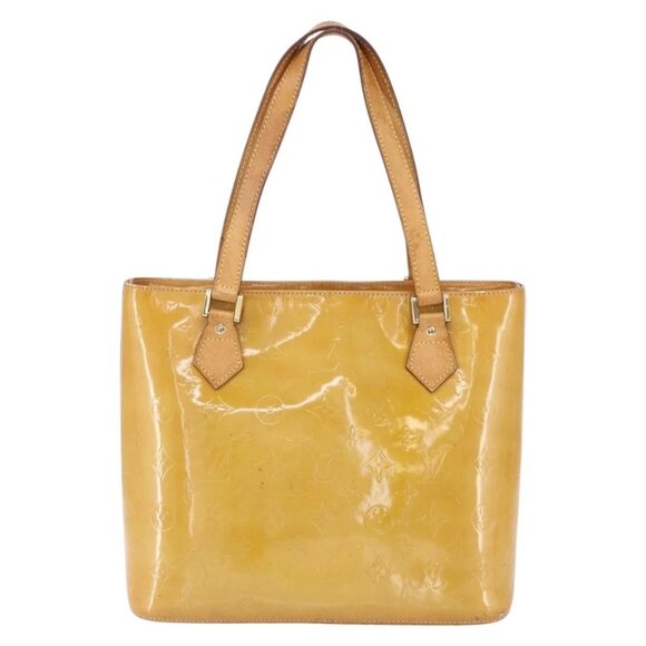 LOUIS VUITTON Monogram Vernis Houston Hand Bag Beige M91004 LV Auth 149327 - Picture 3 of 16